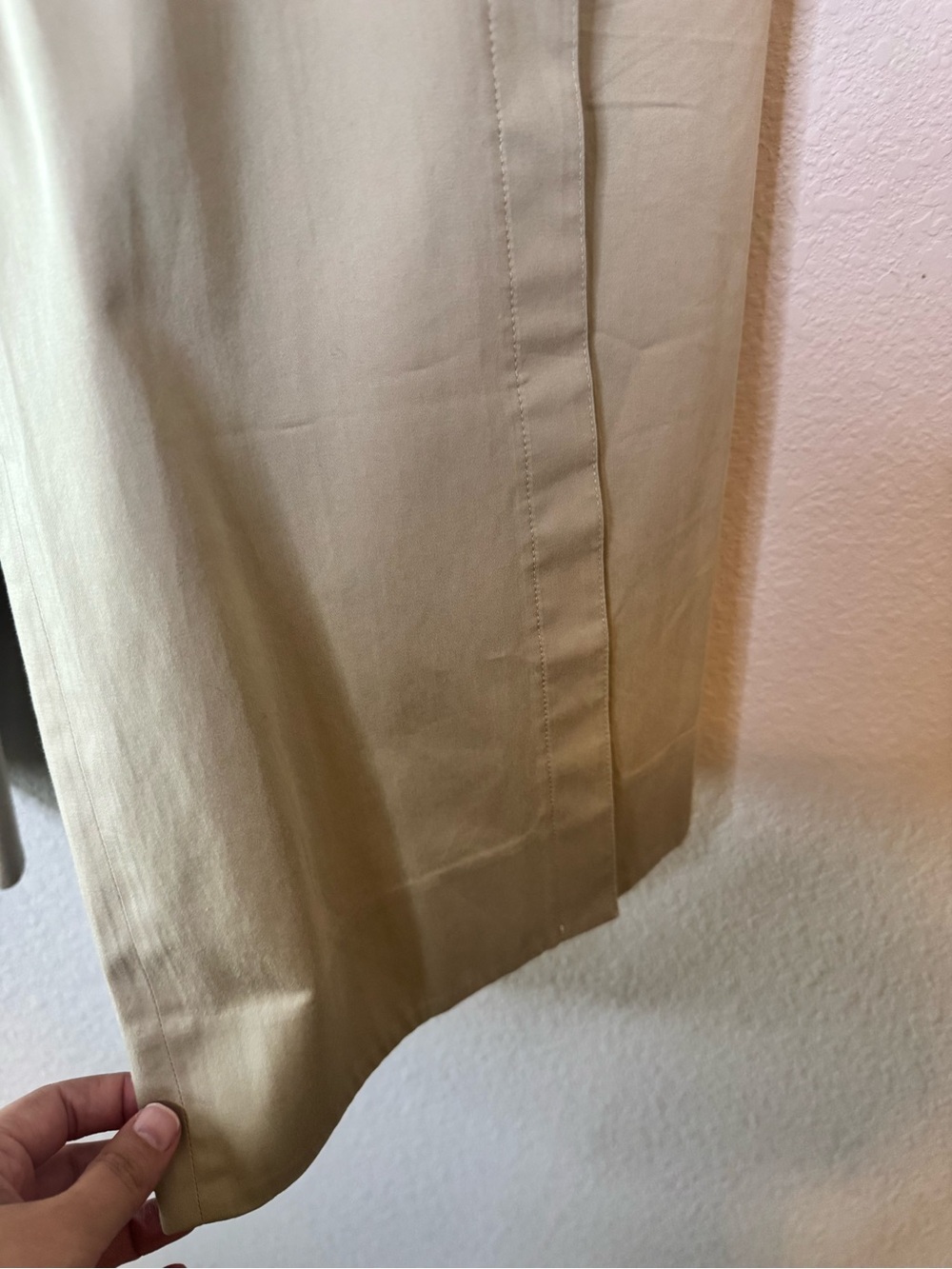 St. John Wide Leg Cotton Blend Khaki Pants Trousers Size 8 - Picture 6 of 13
